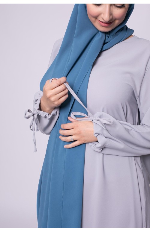 Hijab soie de médine bleu glacé boutique femme musulmane