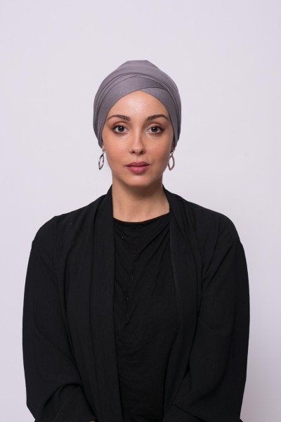 Turban sous hijab croisé gris foncé boutique musulmanehijab 