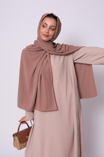 Hijab de seda medina castaño