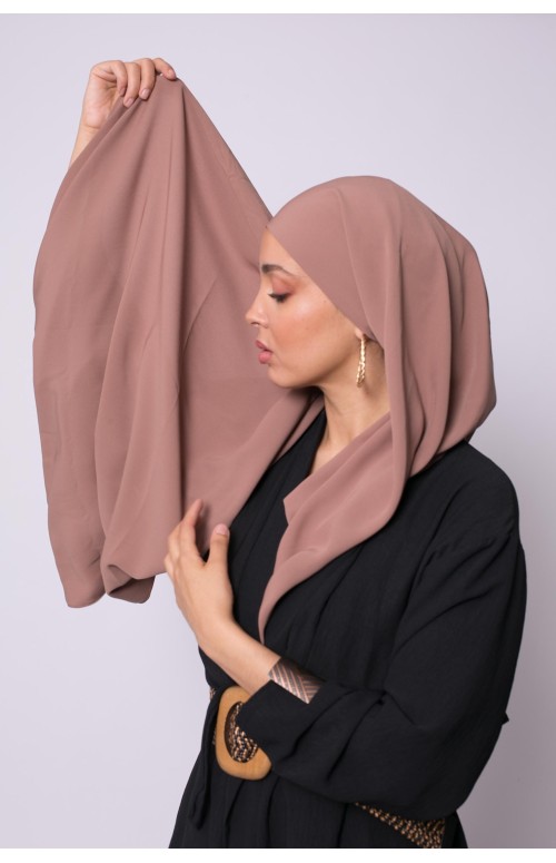 Hijab soie de médine chataigne boutique musulmane