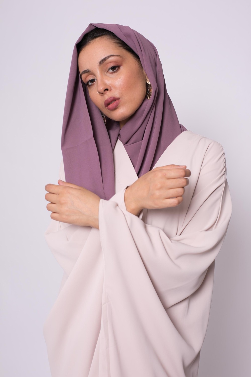 Hijab de seda medina ciruela