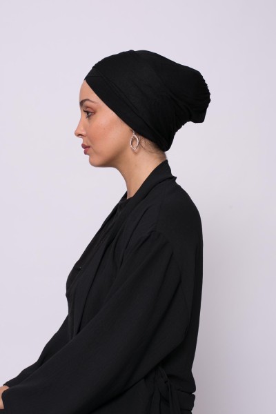 Black crossed viscose turban