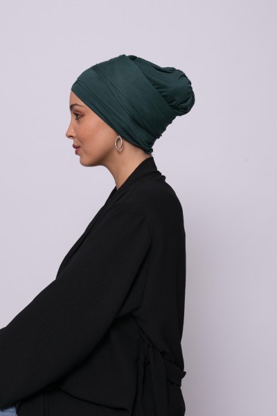 Turban croisé vert boutique femme musulmane