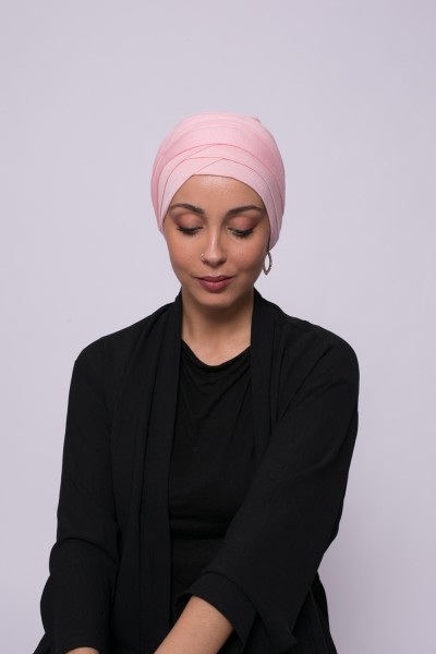 Turban croisé rose boutique femme musulmane