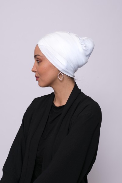 turban prêt à porter croisé en viscose blanc boutique hijab musulmane