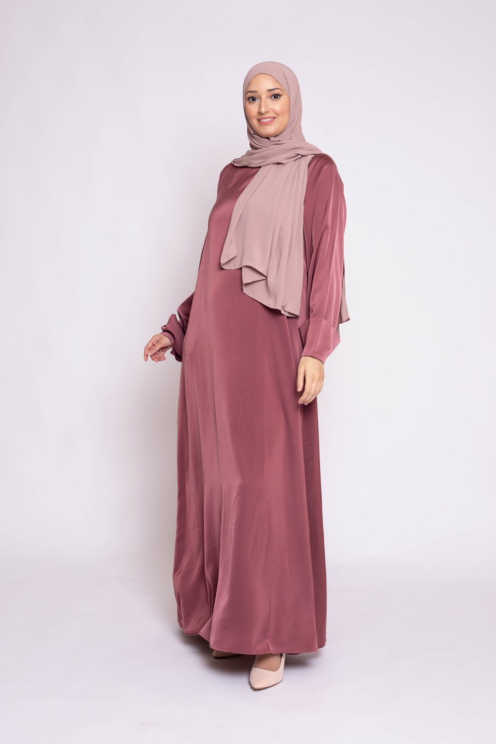 Abaya luxery satiné terre cuite