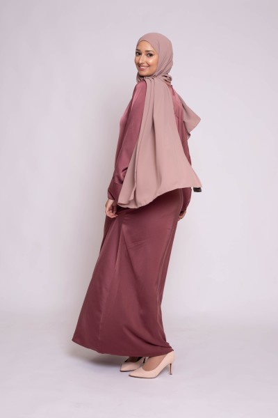 Abaya Luxus-Satin Terrakotta