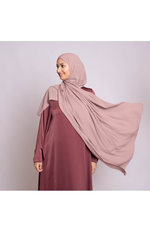 Abaya luxery satiné terre cuite boutique musulmane pour femme 