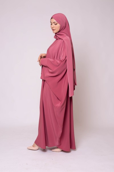Set Abaya Hijab Kristall Terrakotta