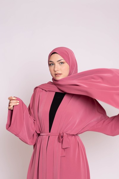 Terracotta hijab kimono set