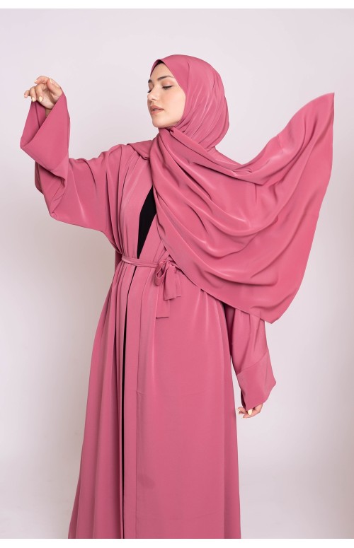 Ensemble kimono hijab terre cuite création boutique musulmane pour femme 
