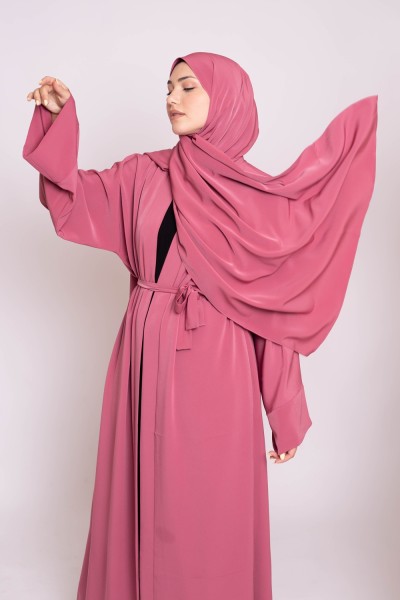 Terracotta hijab kimono set