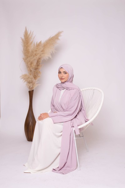 Lilac pink hijab kimono set