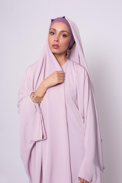 Abaya hijab kristal lilas rosé collection création pour femme musulmane