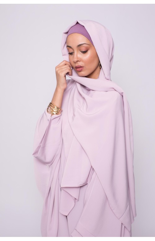 Abaya hijab kristal lilas rosé collection création pour femme musulmane