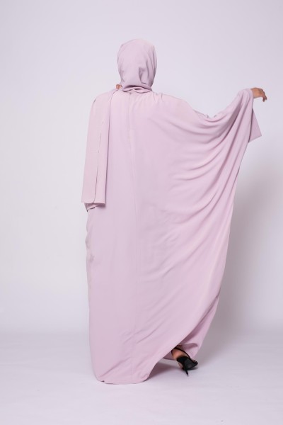 Conjunto Abaya hijab kristal rosa lila