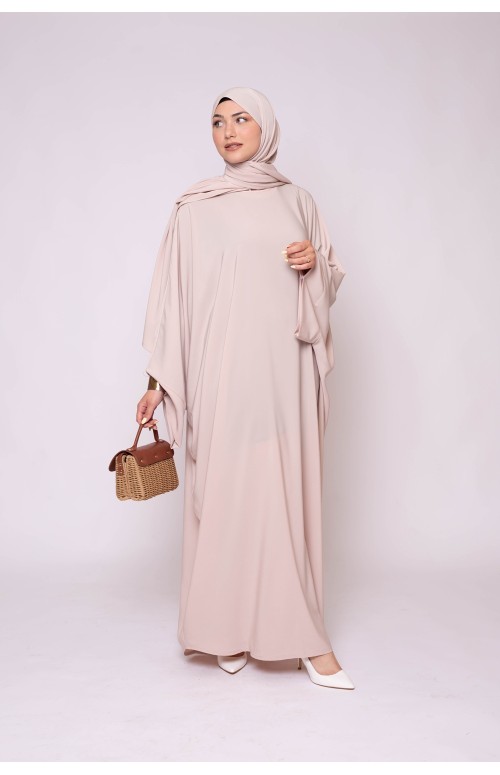 Abaya hijab kristal nude création pour femme musulmane boutique moderne 