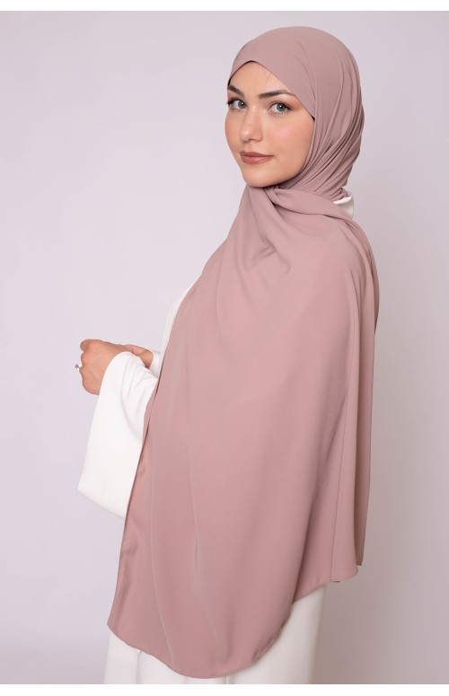 hijab luxe mousseline beige crème