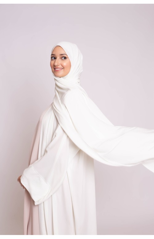 Hijab long blanc cassé 