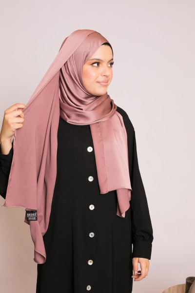 hijab sedef satiné prune boutique musulmane prêt à porter pour femme modeste 