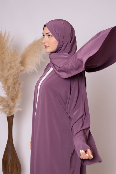 Hijab long création lilas foncé pour femme musulmane hijab shop