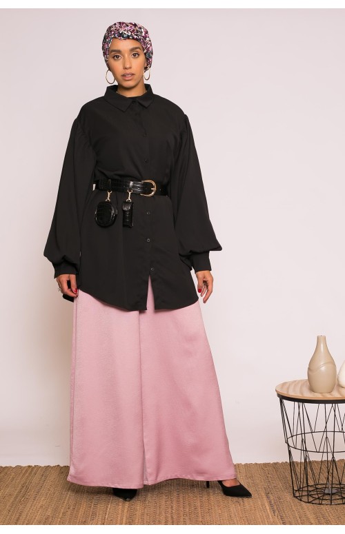 Pantajupe satiné mauve prêt à porter mastour et moderne pour femme muslmane boutique hijab 