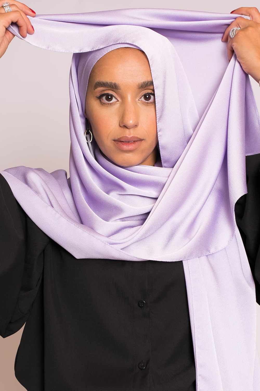 hijab sedef satiné lilas