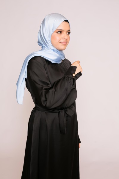 light blue satin sedef hijab