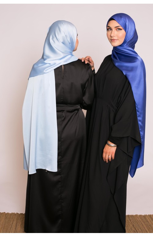 hijab sedef satiné bleu clair boutique foulard et accesoir pour femme musulmane