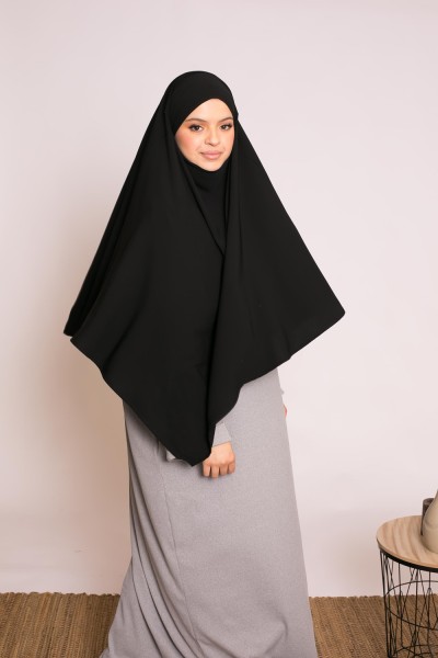 Khimar black medina silk