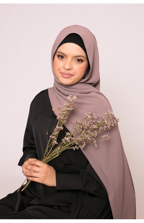 Hijab soie de médine taupe foncé boutique musulmane