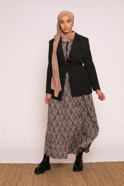 Veste blazer noir prêt à porter modeste fashion pour femme musulmane boutique hijab moderne