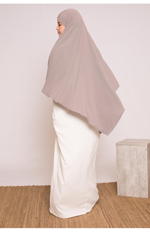 Khimar soie de médine taupe foncé boutique vêtement et accessoire pour femme musulmane