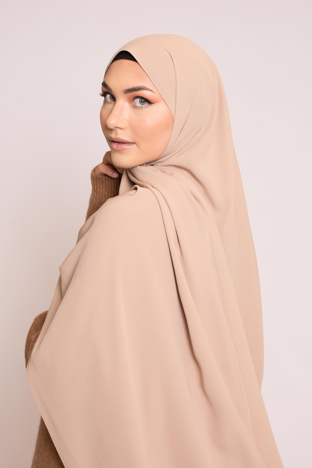 Hijab soie de médine beige 
