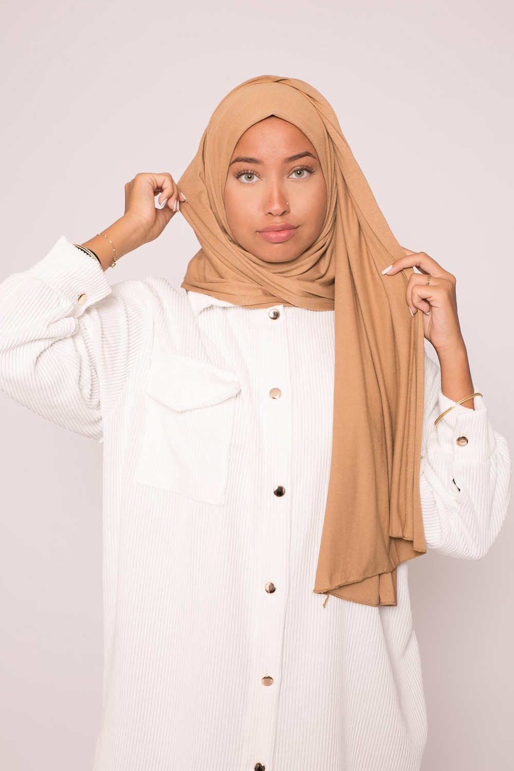 Hijab jersey lux soft caramel