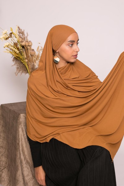 Hijab-Jersey Lux weiches Kamel