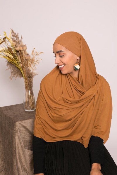 Hijab-Jersey Lux weiches Kamel