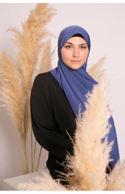Hijab kristal bleu acier boutique musulmane
