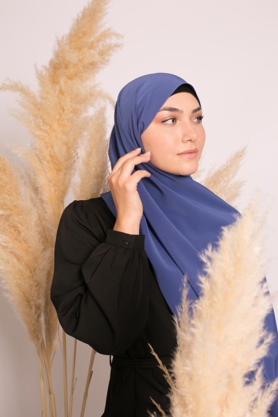 Hijab kristal bleu acier boutique musulmane