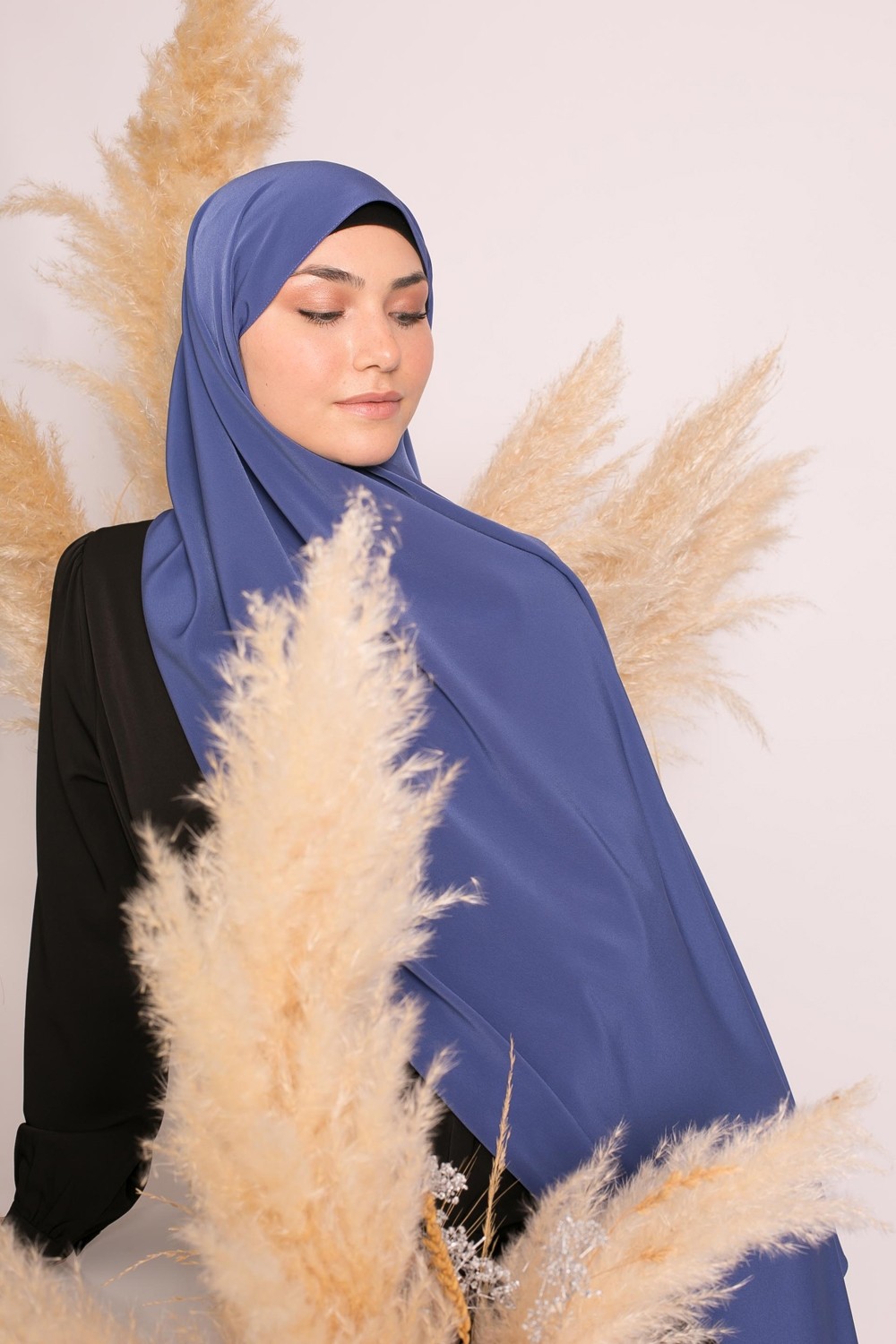 Hijab cristal azul acero