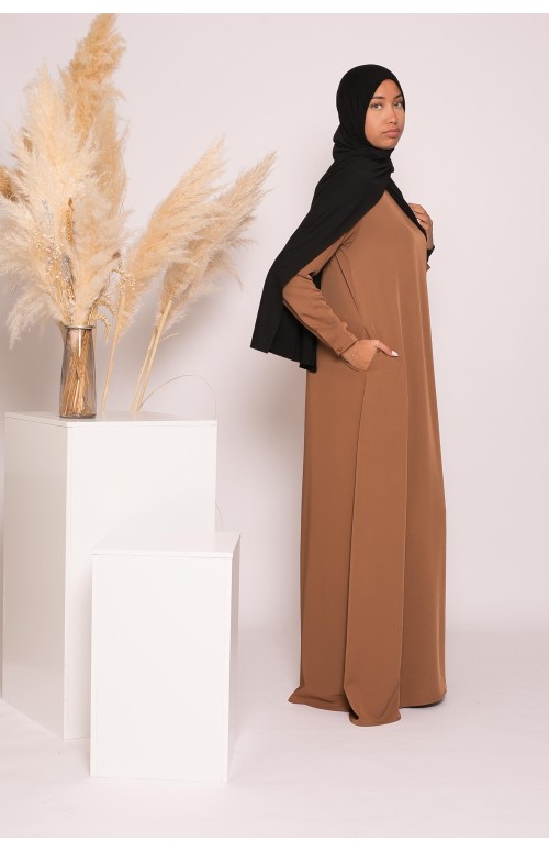 Robe longue évasée choco vêtement mastour pour femme musulmane