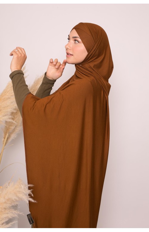Hijab croisé jersey luxe soft prêt à nouer camel