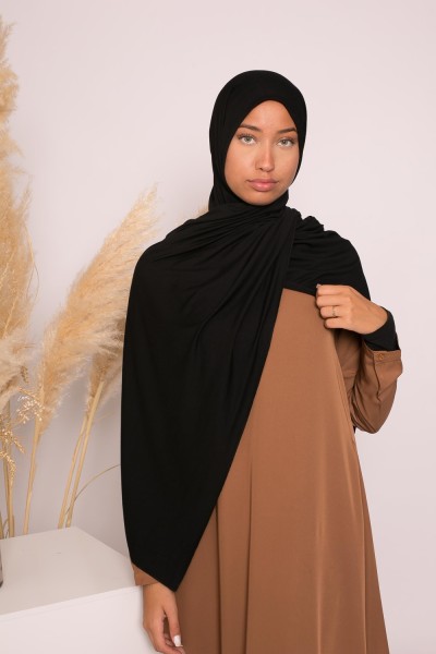 Black lux soft jersey hijab