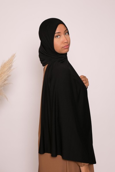 Black lux soft jersey hijab