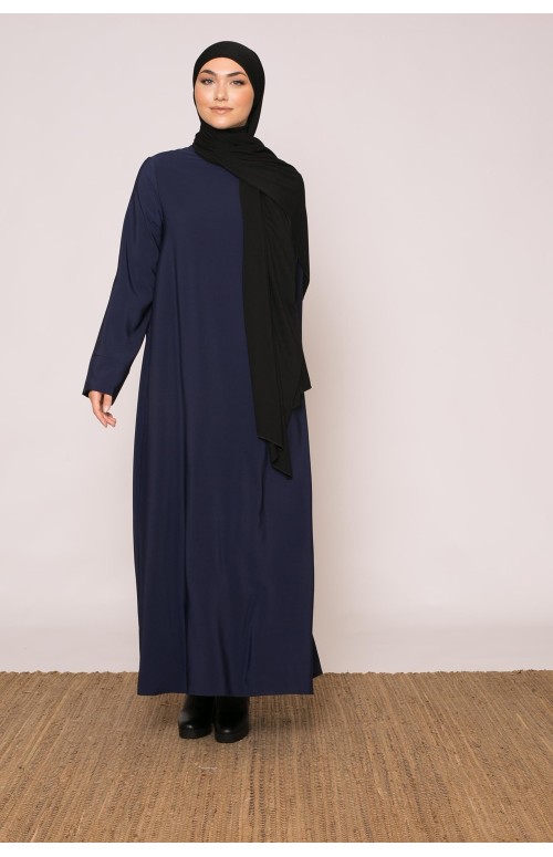 Robe casual bleu foncé pour femme musulmane