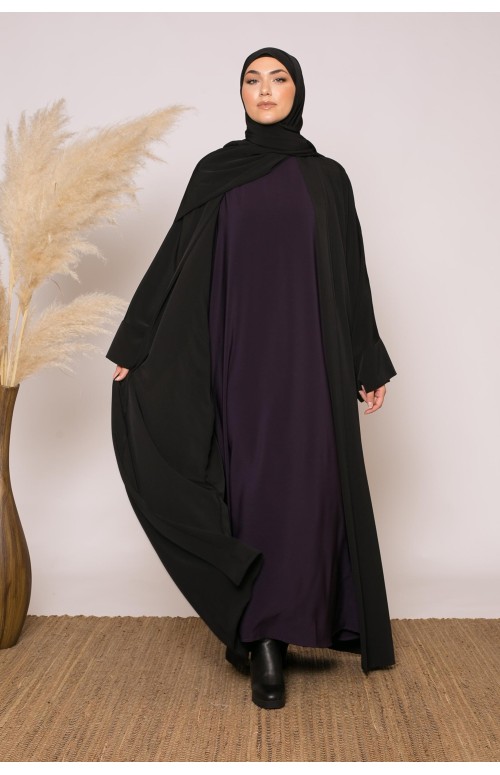 Robe casual aubergine vêtement pour femme musulmane moderne