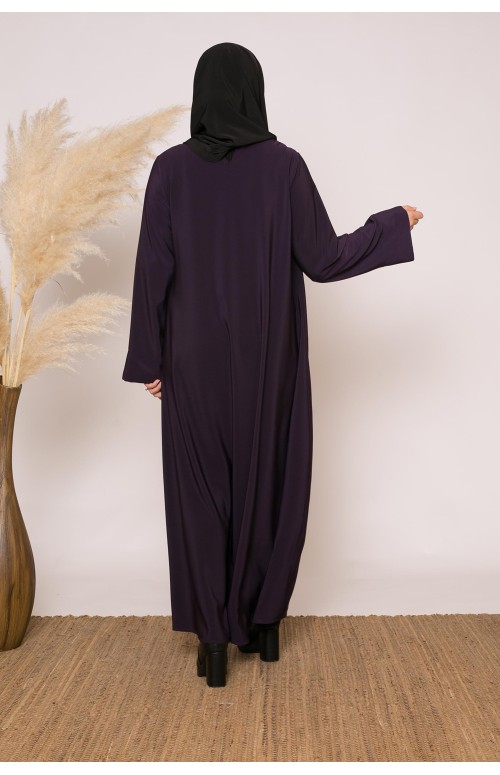 Robe casual aubergine vêtement pour femme musulmane moderne