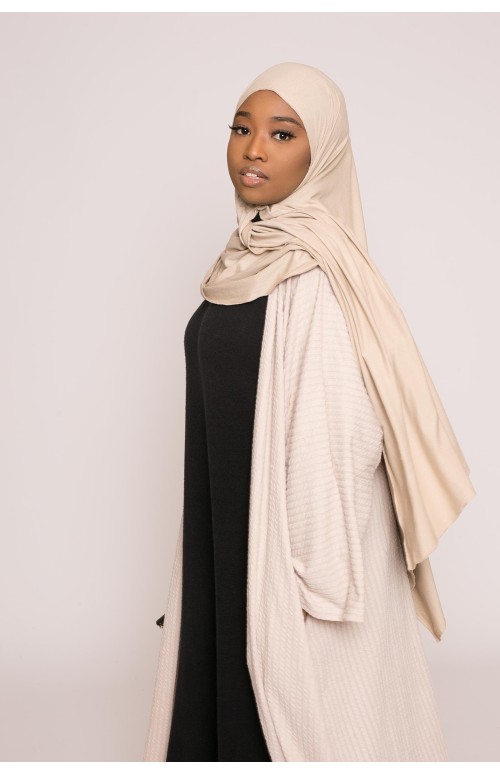Hijab jersey lux soft taupe clair