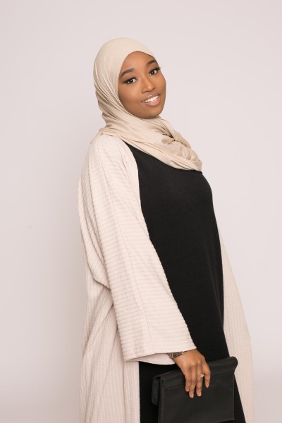 Hijab-Jersey Lux, weiches Beige-Creme