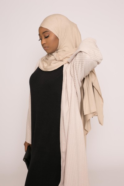 Hijab jersey lux crema beige suave